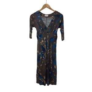 Y2K Max & Co Viscose Jersey Maroon Blue Dress S